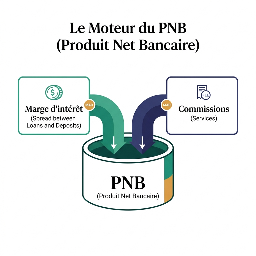 Le moteur du PNB : Marge d'intérêt et Commissions