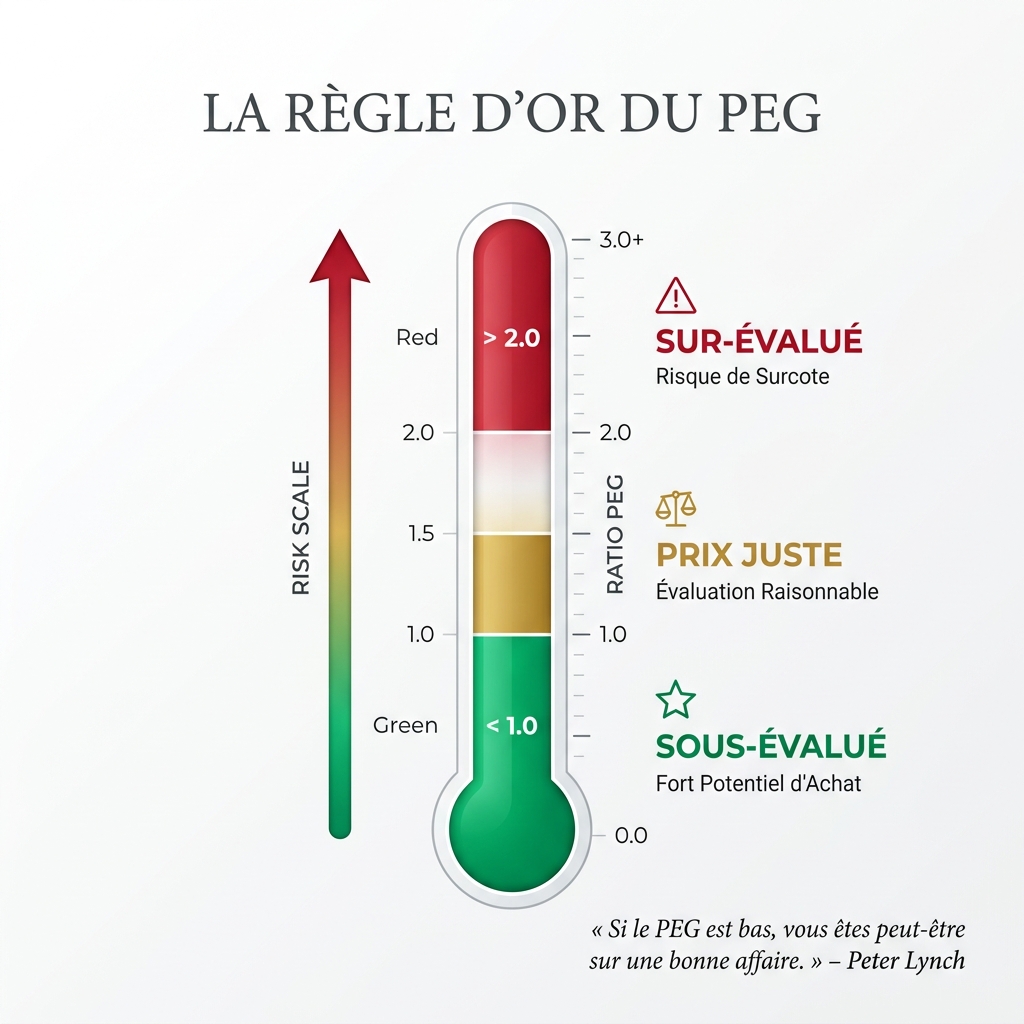 Jauge de valorisation PEG : Règle de Peter Lynch