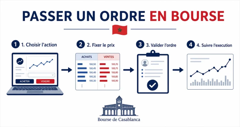 Passer un ordre en Bourse au Maroc : marché, limite et carnet d’ordres